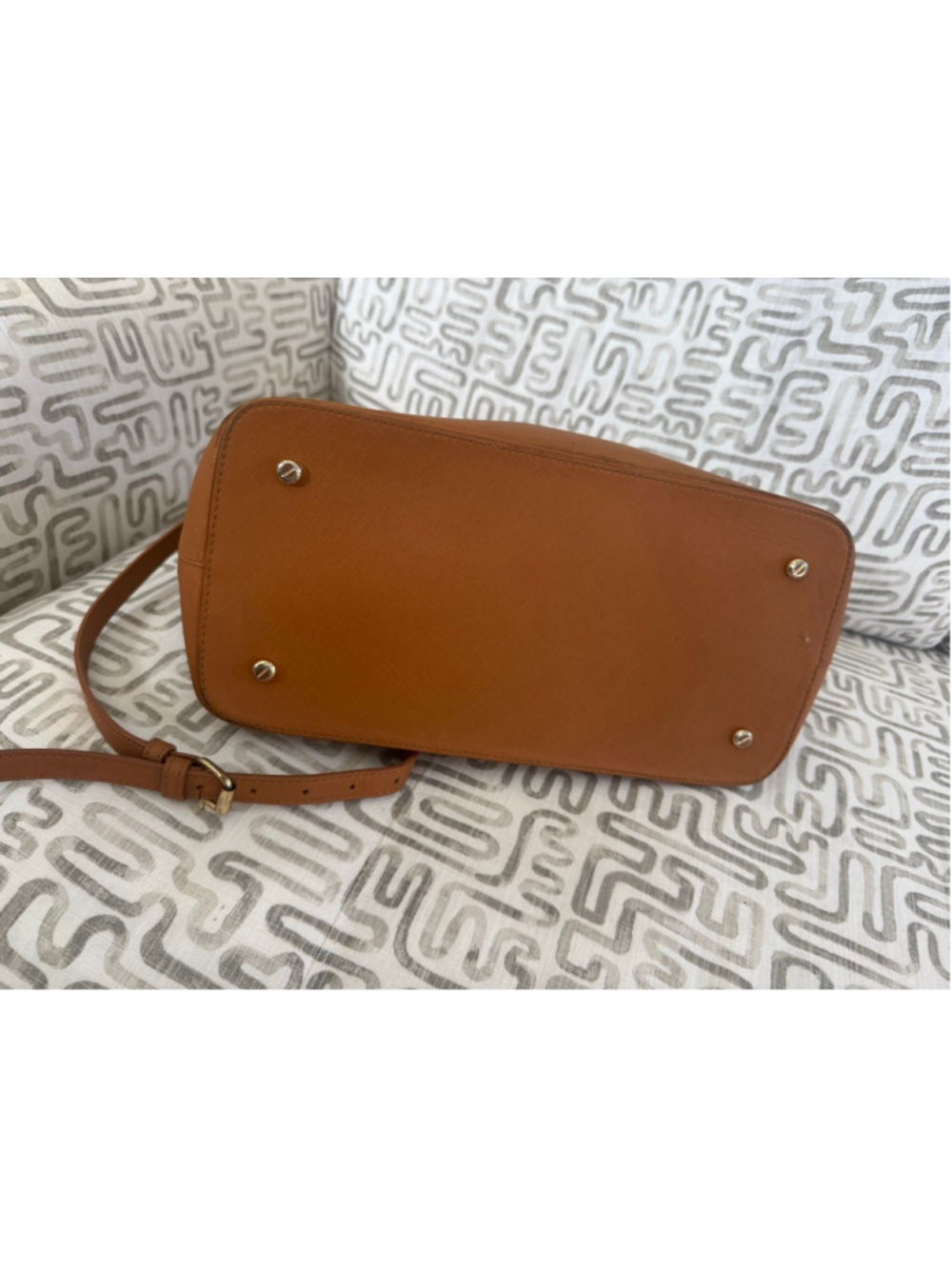 Henri Bendel Satchel with crossbody strap Brown & White Striped - Picture 6 of 15